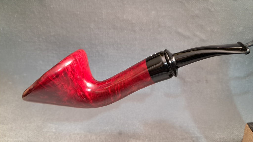 Hand-built smooth red Danish school mushroom pipe