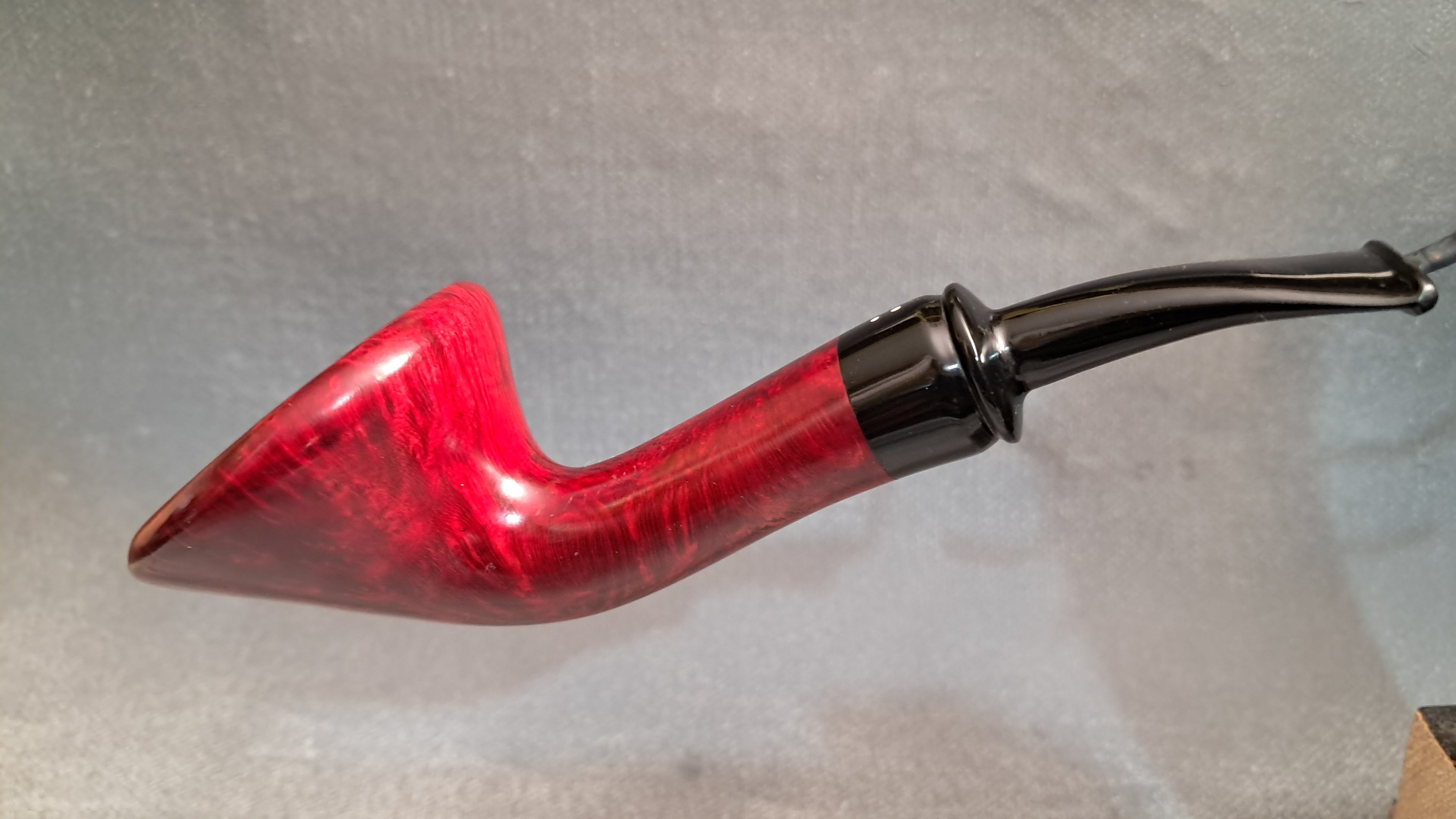 Hand-built smooth red Danish school mushroom pipe