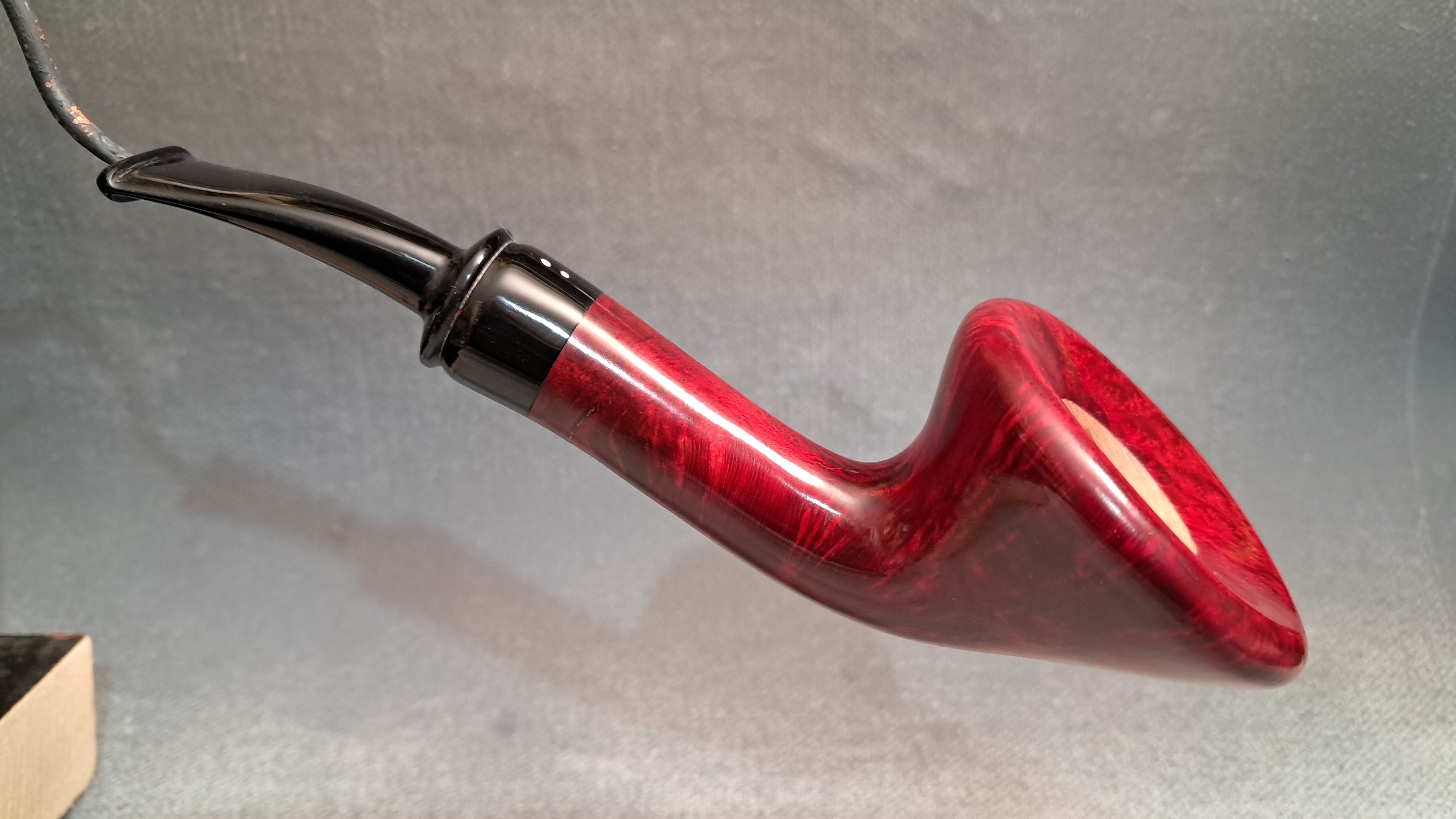 Hand-built smooth red Danish school mushroom pipe