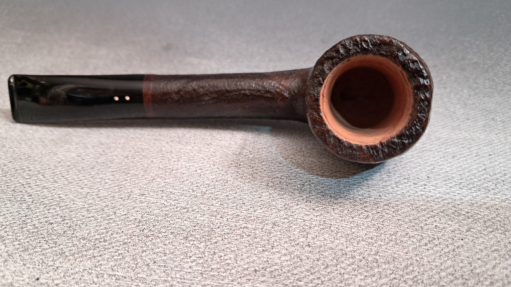 Semi-bent, sandblasted hand-made pipe