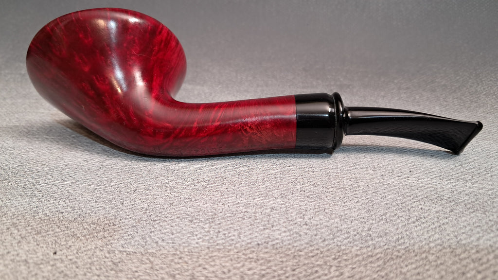 Hand-built smooth red Danish school mushroom pipe