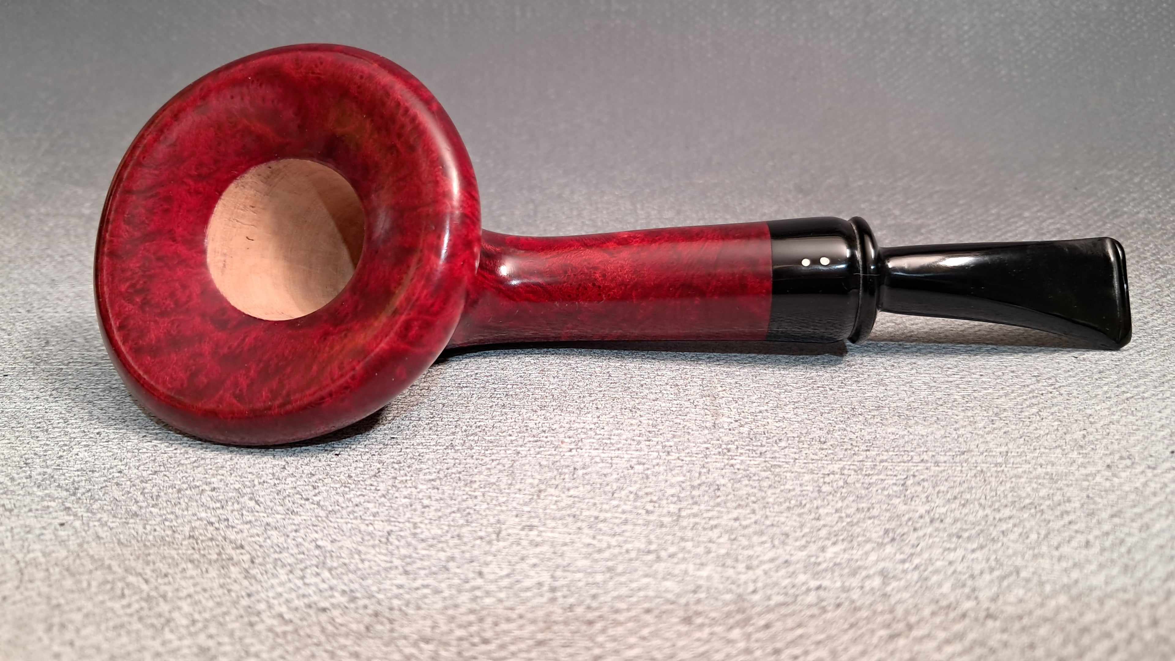 Hand-built smooth red Danish school mushroom pipe